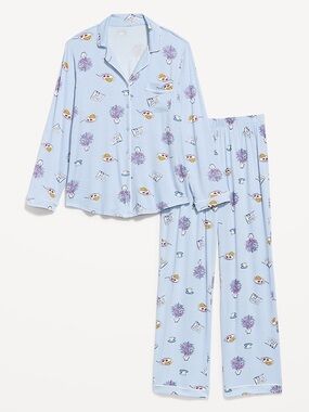 NWT Old Navy Sunday Sleep Knit Jersey Pant Set-Coffee Break ☕️ 🥐